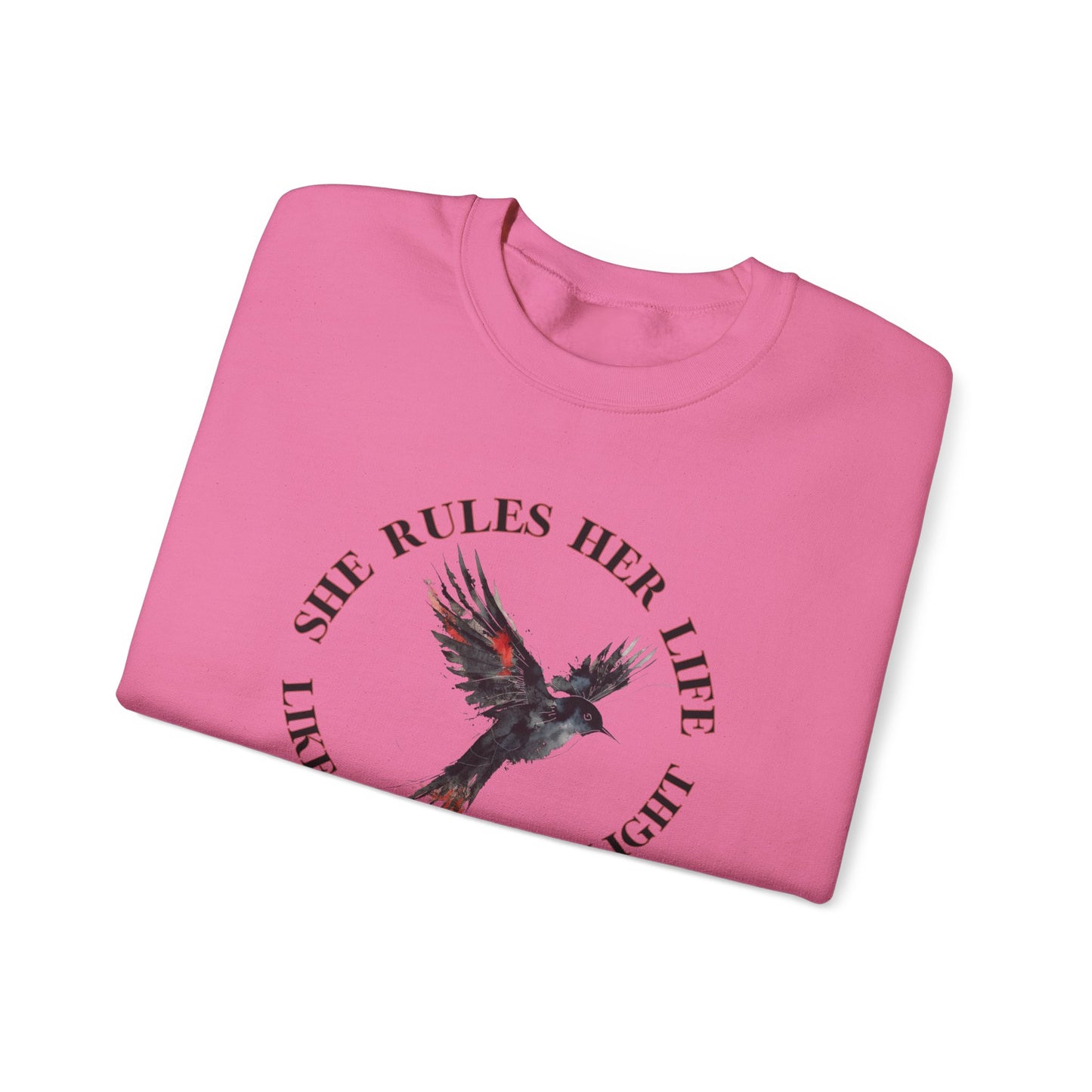 Lyrics Empowering Women's Crewneck Sweatshirt - 'She Rules Her Life'