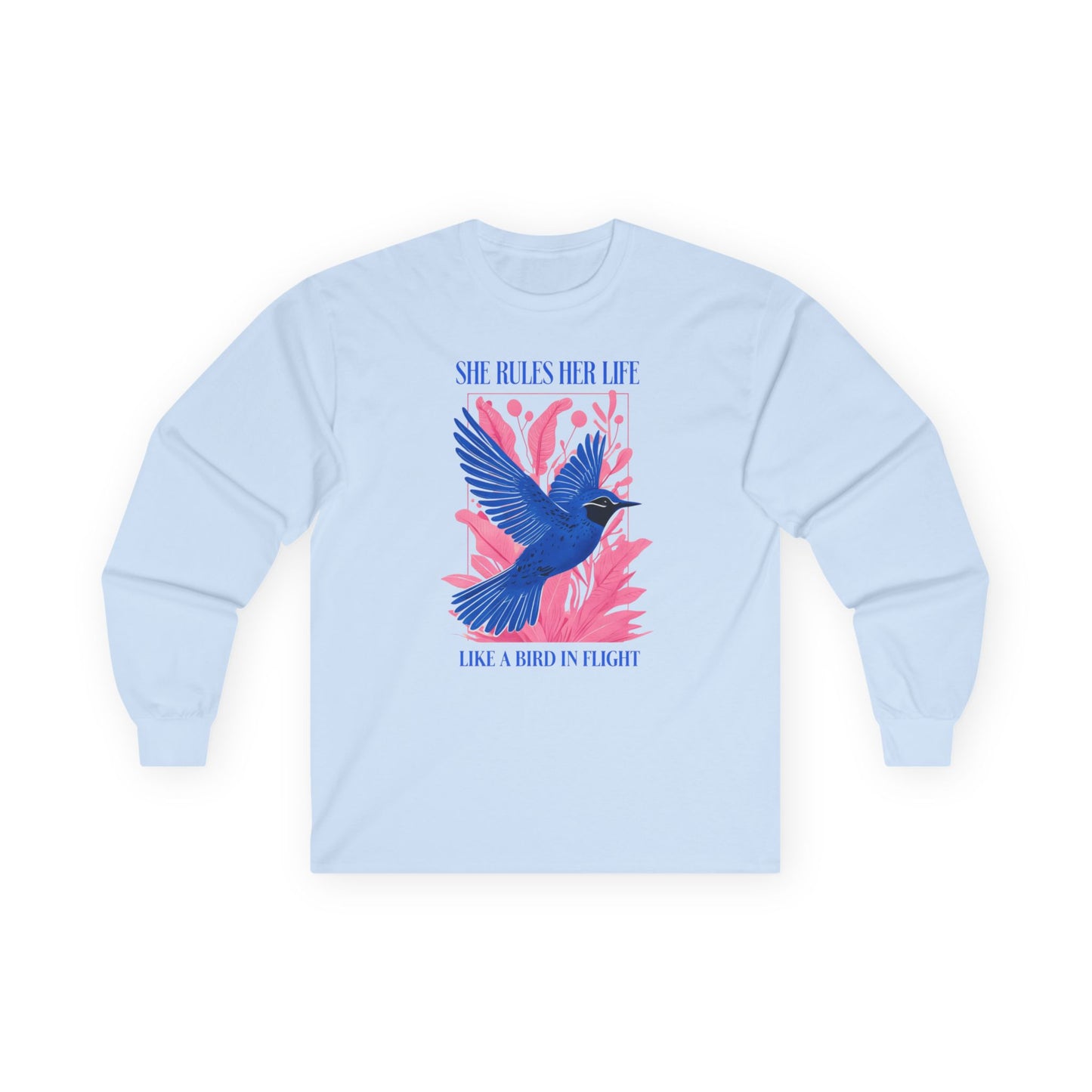 Long Sleeve Tee — LYRICS “She Rules Her Life Like a Bird in Flight” NEW