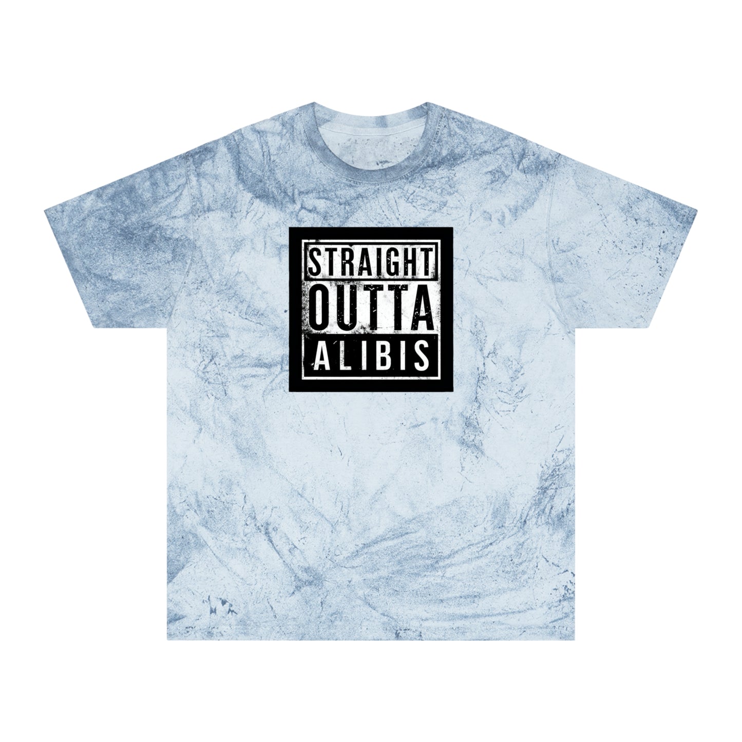 NEW! Retro Straight Outta Alibis Unisex Color Blast T-Shirt – Stylish & Fun Casual Wear