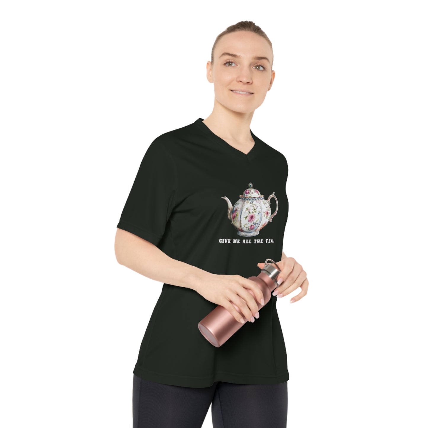 All The Tea Women's Performance V-Neck T-Shirt