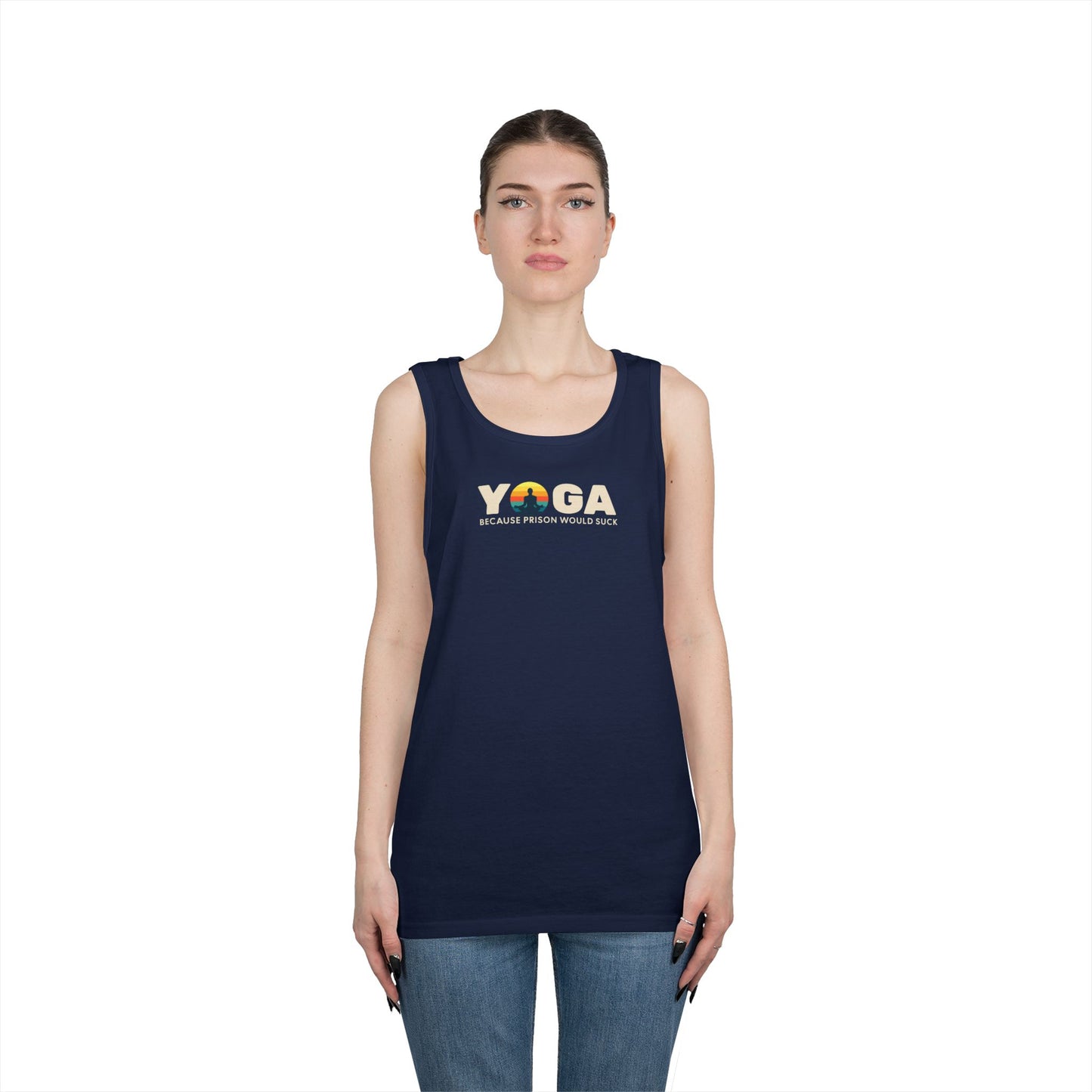 Yoga Because Prison Would Suck Unisex Heavy Cotton Tank Top