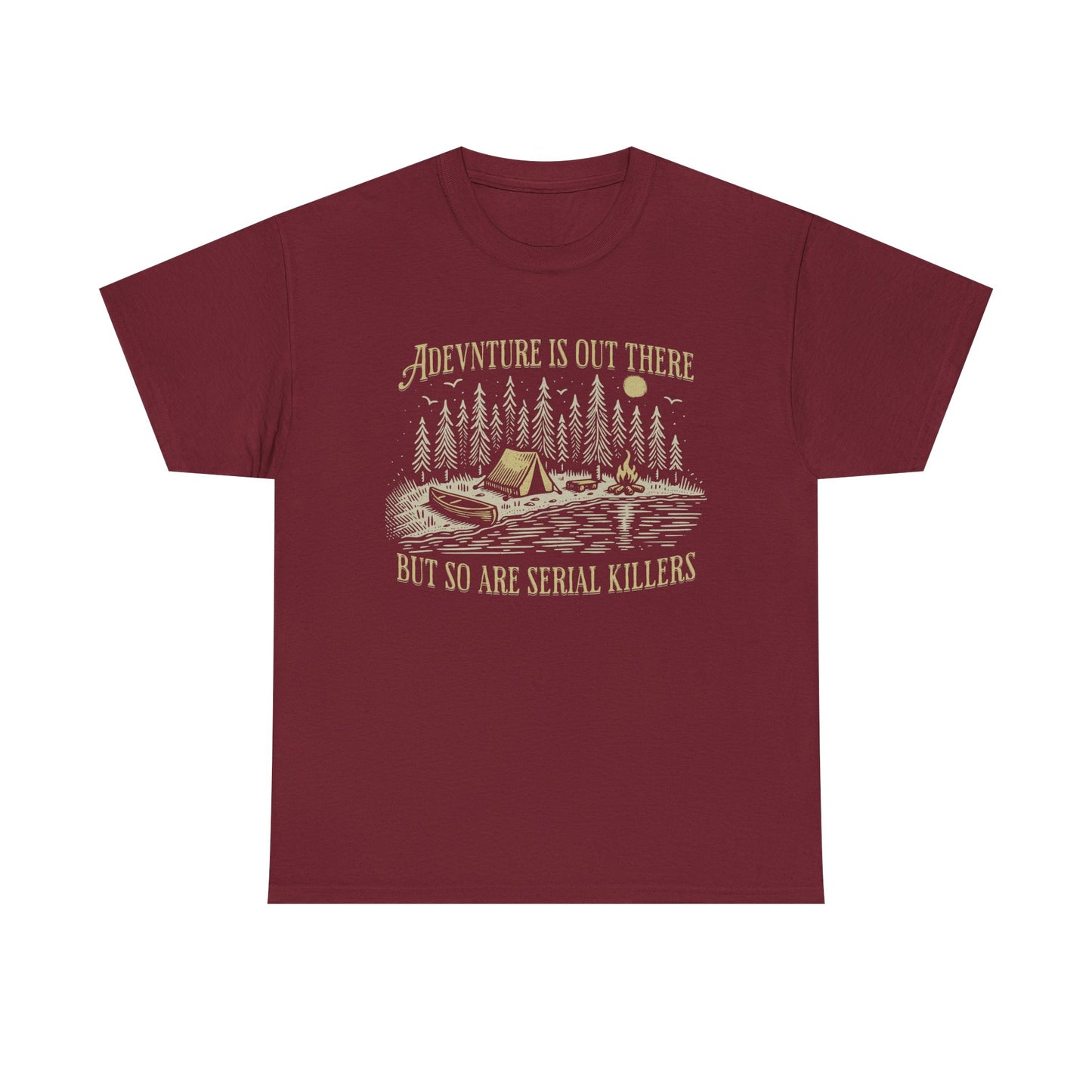 Adventure Is Out There Unisex Heavy Cotton Tee - Funny Outdoor Shirt