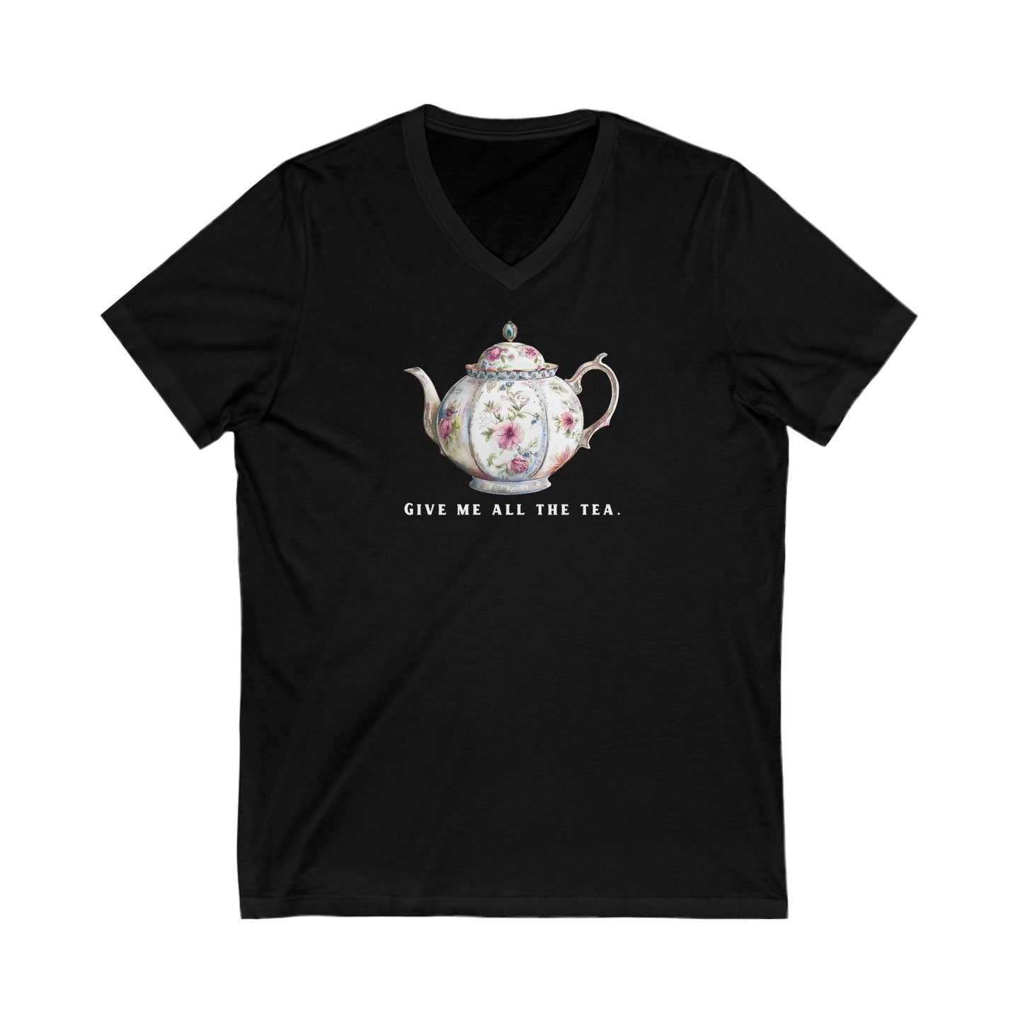 All The Tea Unisex Jersey Short Sleeve V-Neck Tee