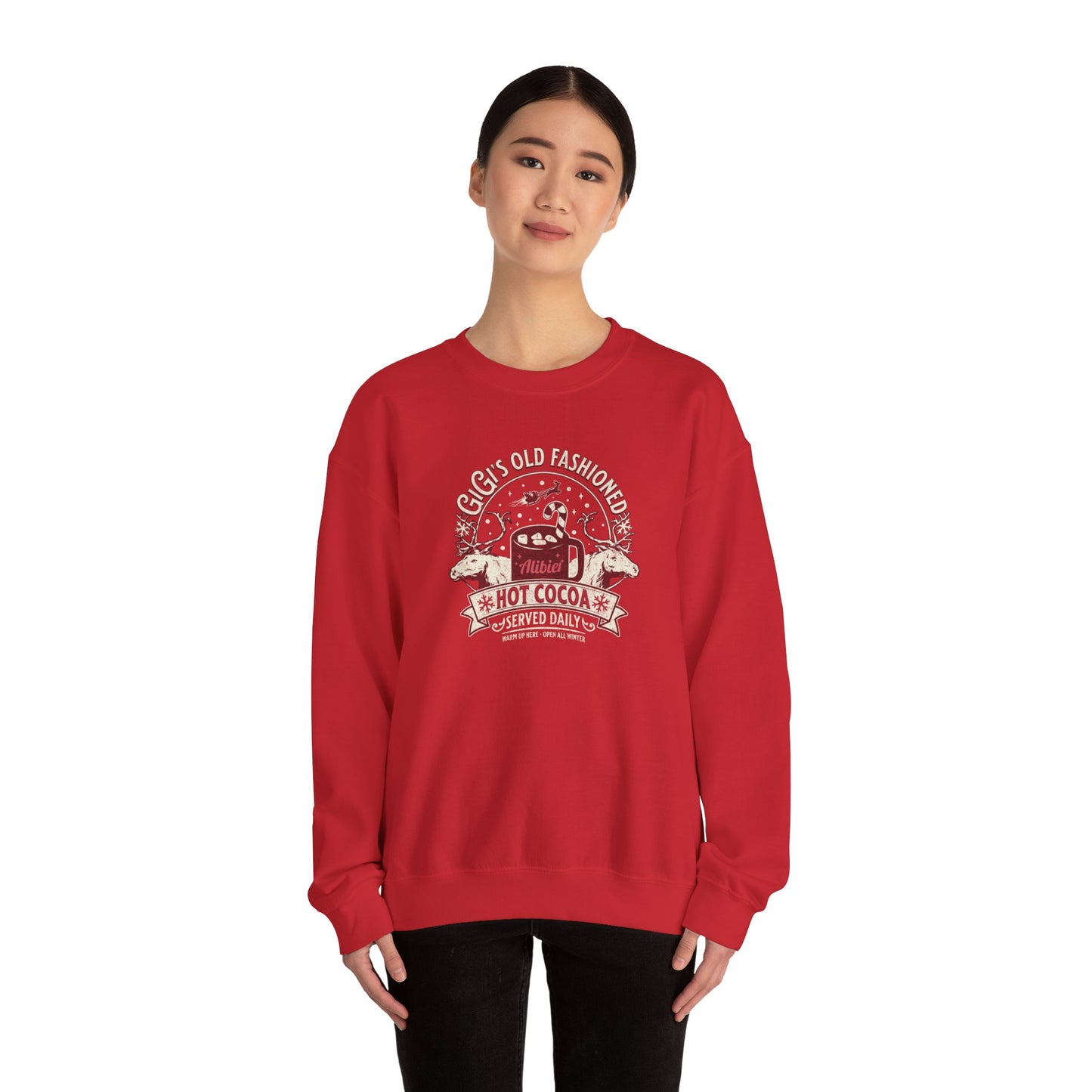 Christmas Cozy Hot Cocoa Crewneck Sweatshirt - Perfect for Winter Celebrations