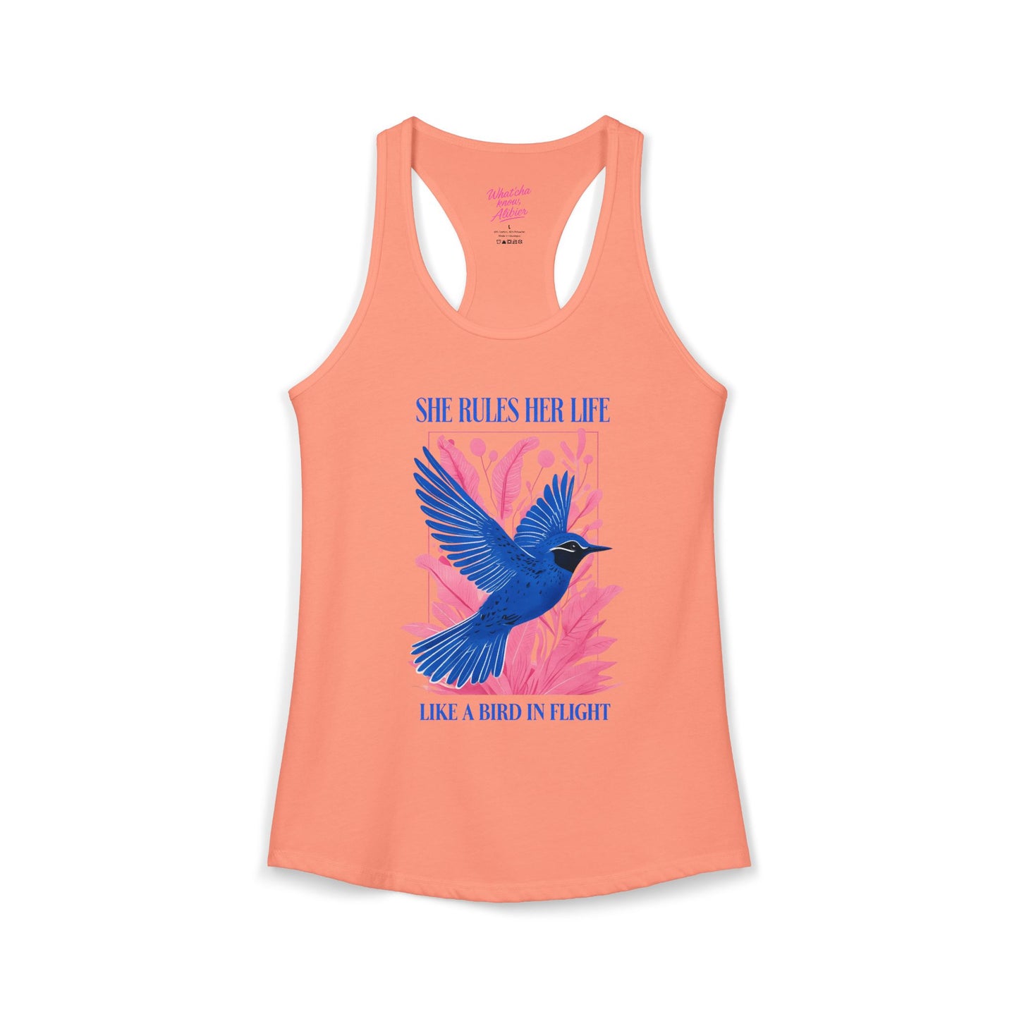 Women's Ideal Racerback Tank - Lyrics "She Rules Her Life Like A Bird In Flight" New