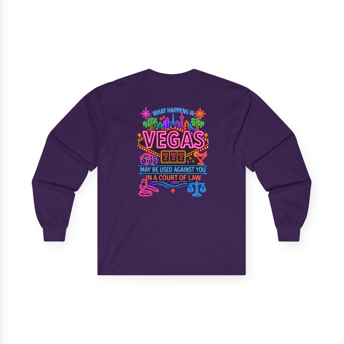 Neon 'What Happens in Vegas' Long Sleeve Tee -Crime Con 26'