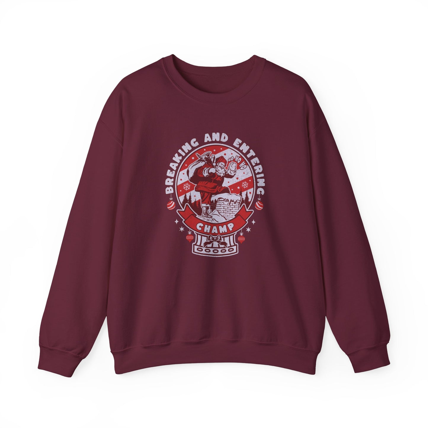 new! Christmas Breaking and Entering Champ Unisex Crewneck Sweatshirt - Fun & Cozy Gift for Gamers