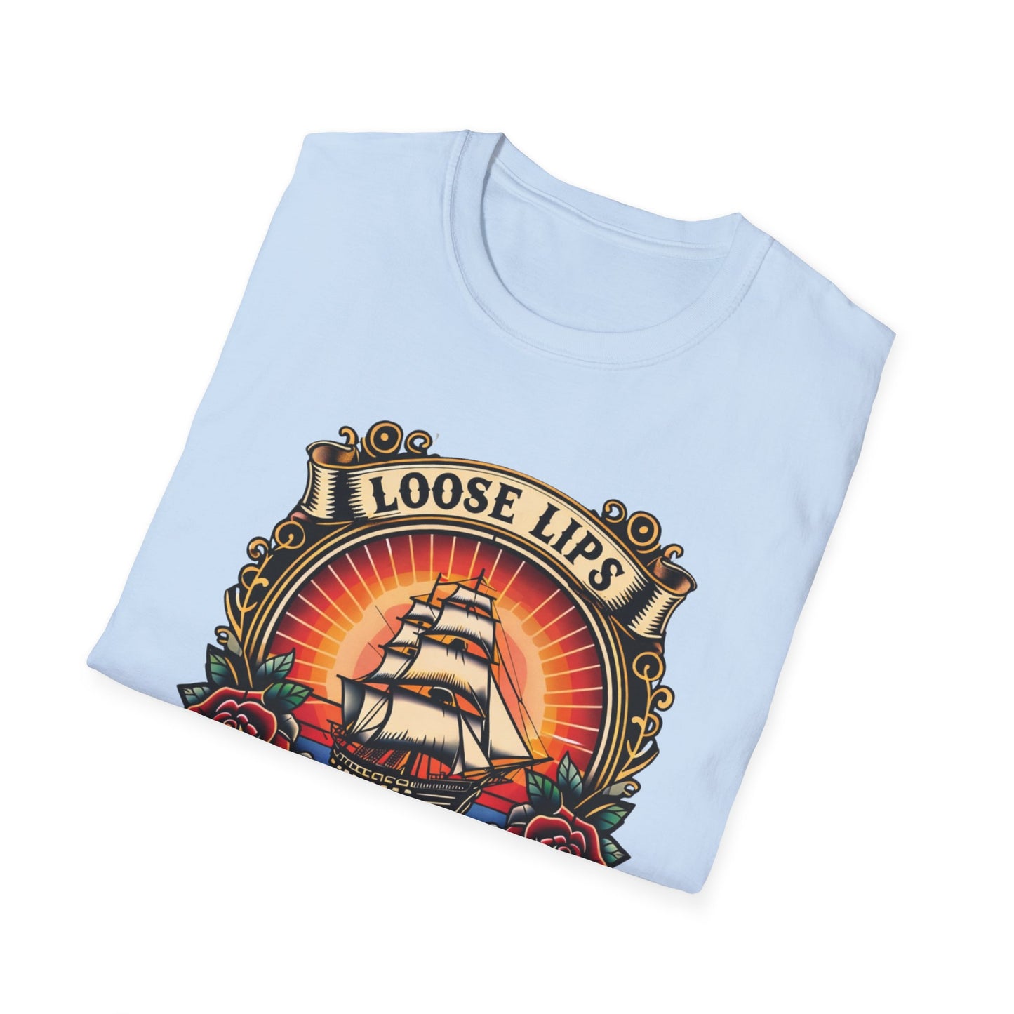 Loose Lips Sink Ships T-Shirt — Vintage Tattoo Tee new