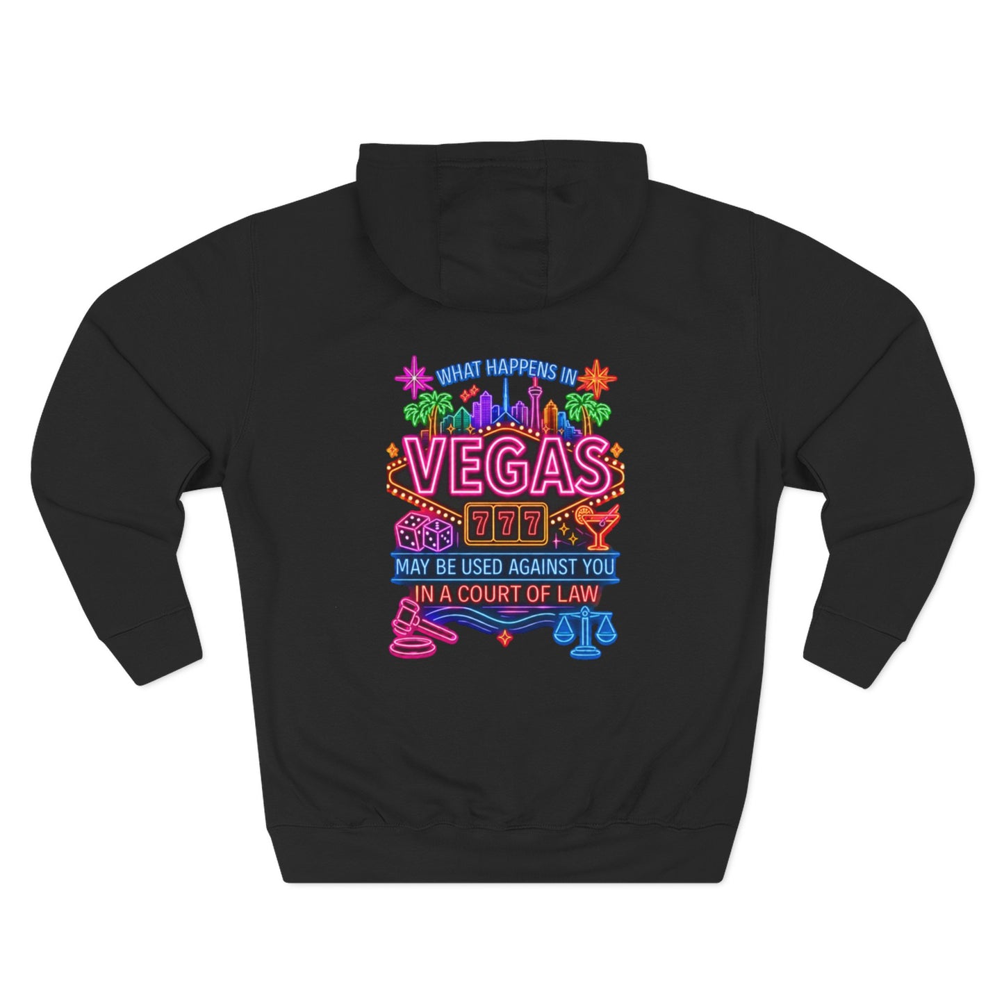Retro Vegas Neon Hoodie — "What Happens In Vegas" (Design 2) Crime Con 26'