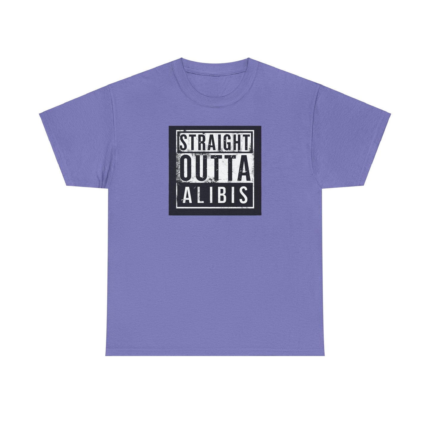 NEW! Retro Straight Outta Alibis Unisex Heavy Cotton Tee - Casual Streetwear T-Shirt