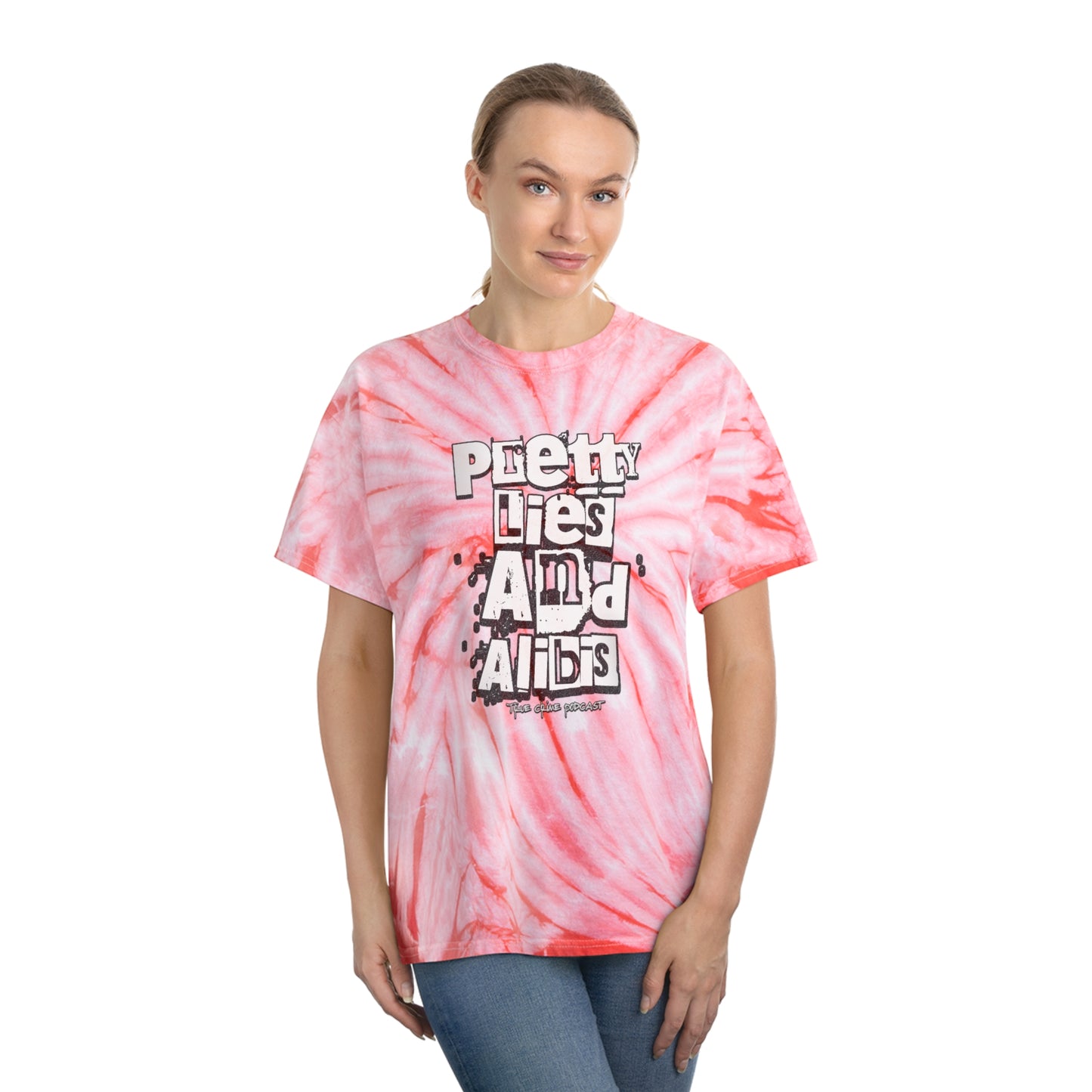 NEW 'Pretty Lies and Alibis'  Ransom Tie-Dye Tee - Vibrant Cyclone Design for Trendsetters