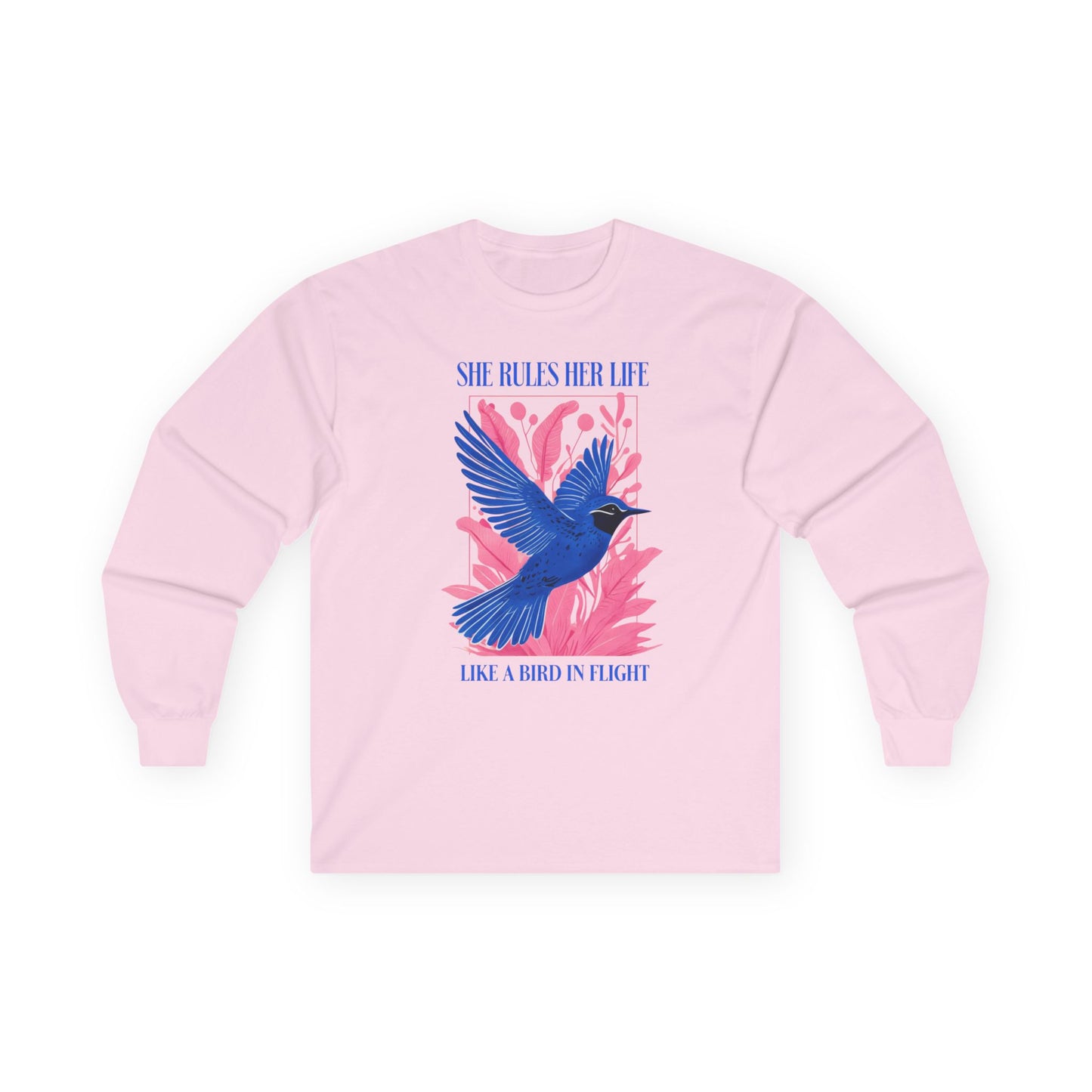 Long Sleeve Tee — LYRICS “She Rules Her Life Like a Bird in Flight” NEW