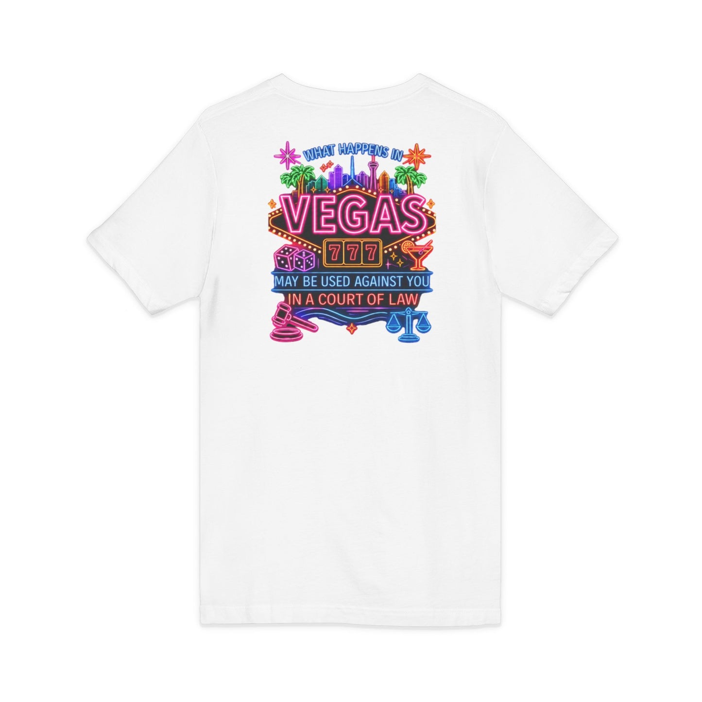 V-Neck Tee – "What Happens In Vegas" Crime Con 26' (Design 2)