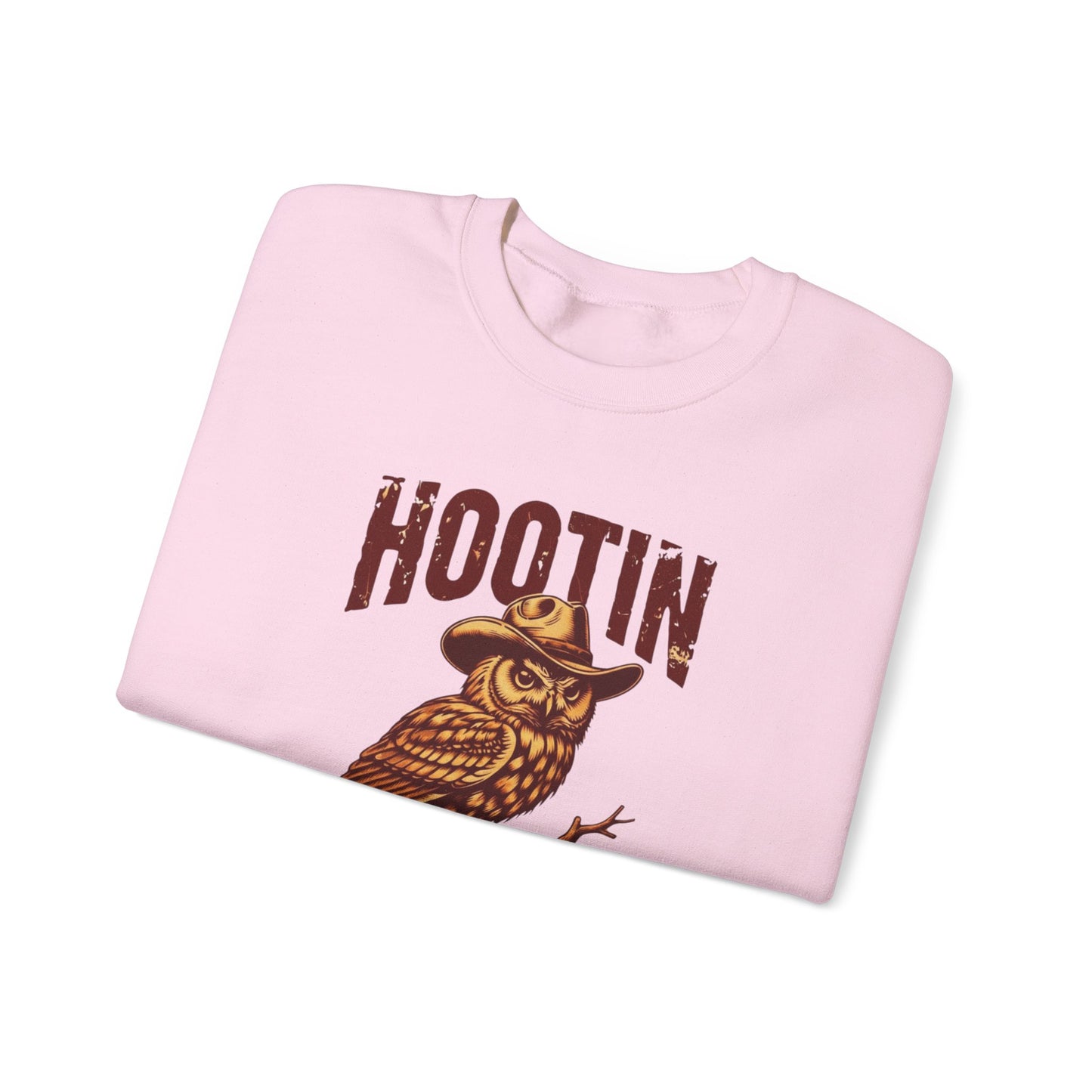 NEW Crewneck Sweatshirt — 'Hootin Leads to Hollerin' Vintage Owl
