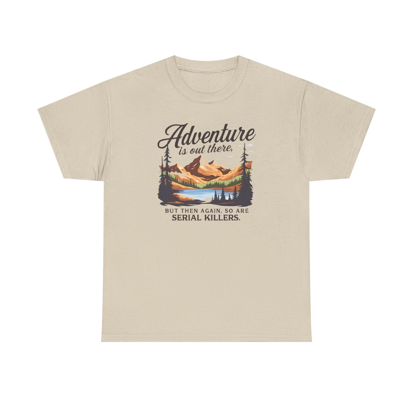 Adventure Is Out There Tee — Retro Mountain Camping Graphic T‑Shirt