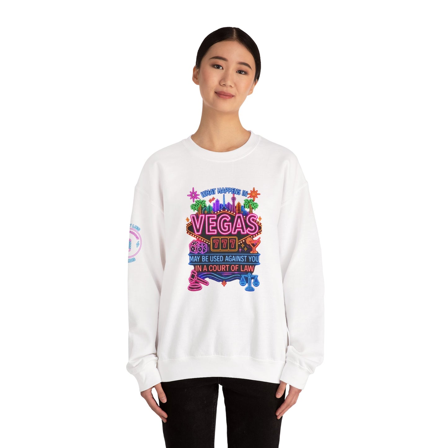 Las Vegas Neon "What Happens In Vegas" Crime Con 26' (Design 2)  Crewneck Sweatshirt