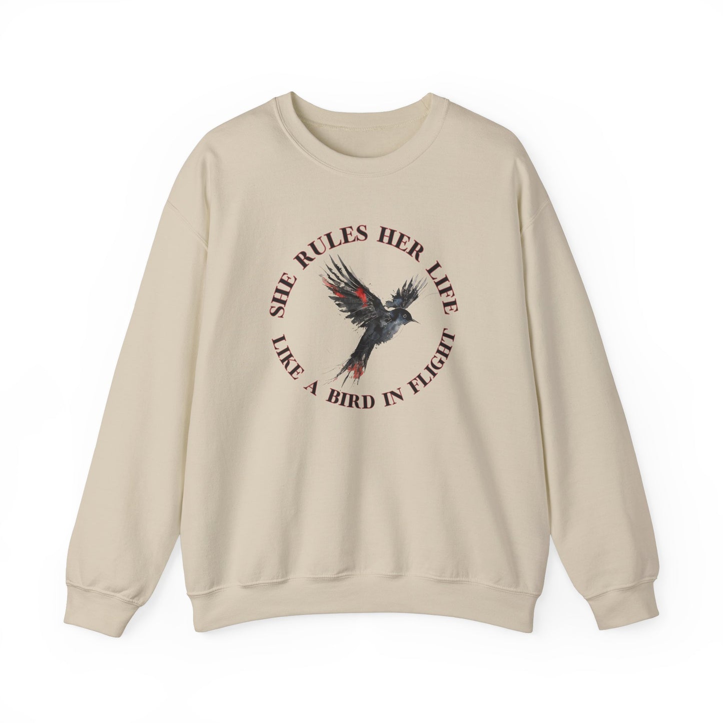 Lyrics Empowering Women's Crewneck Sweatshirt - 'She Rules Her Life'