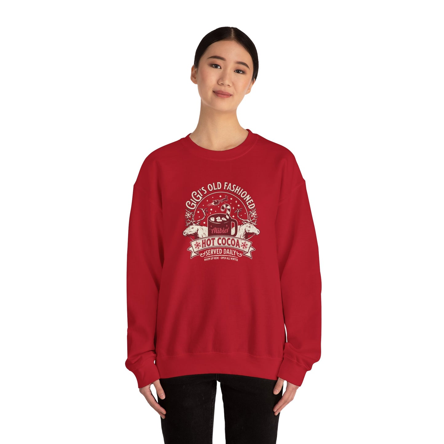 Christmas Cozy Hot Cocoa Crewneck Sweatshirt - Perfect for Winter Celebrations