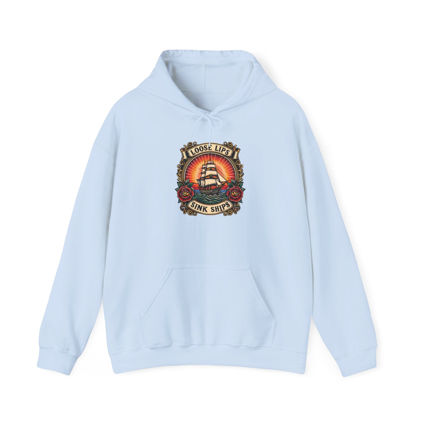 NEW Vintage Tattoo Hoodie — "Loose Lips Sink Ships"