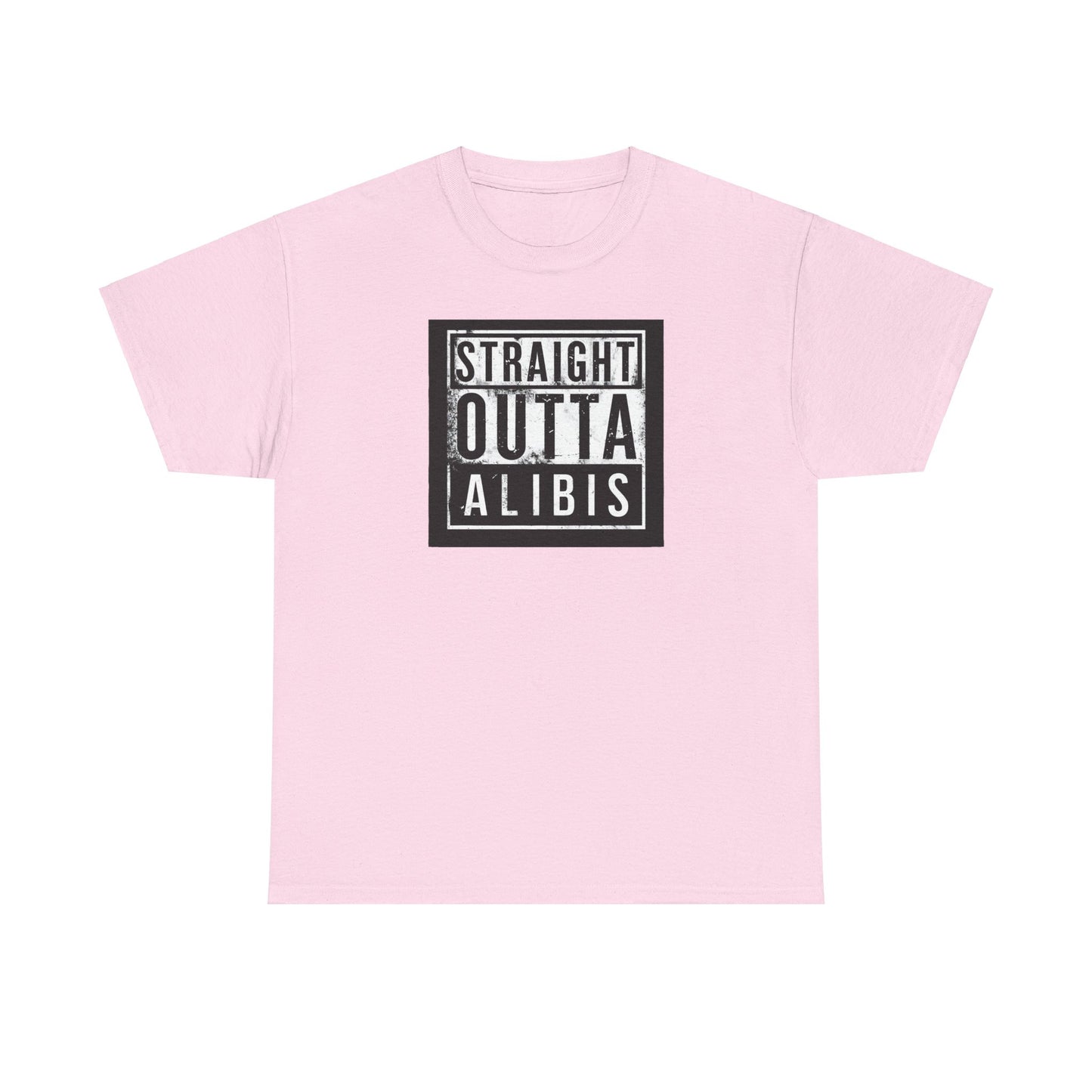 NEW! Retro Straight Outta Alibis Unisex Heavy Cotton Tee - Casual Streetwear T-Shirt