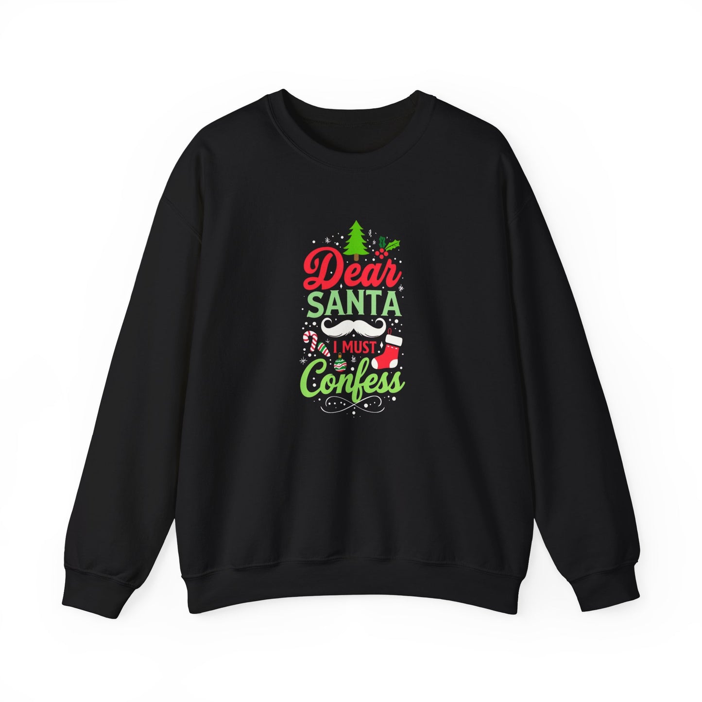 New Dear Santa Confess Unisex Heavy Blend™ Crewneck Sweatshirt - Cozy Christmas Apparel