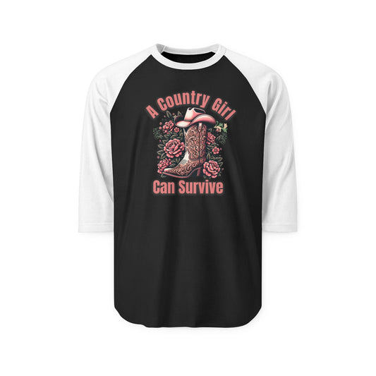 Country Girl Can Survive Raglan Shirt - New 2025