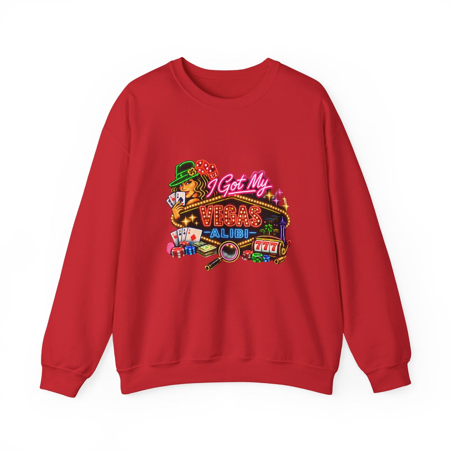 Crewneck Sweatshirt — "I Got My Vegas Alibi" (No Logo)