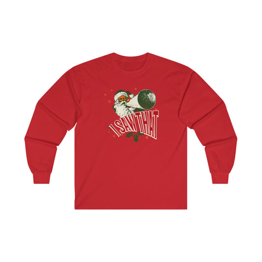 I Saw That Christmas Long Sleeve Tee - Unisex Red Holiday Shirt