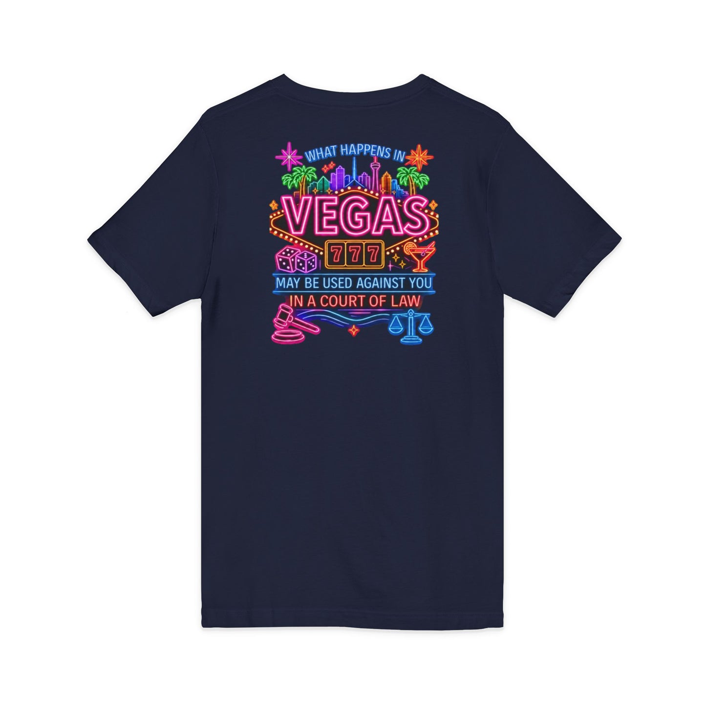 V-Neck Tee – "What Happens In Vegas" Crime Con 26' (Design 2)