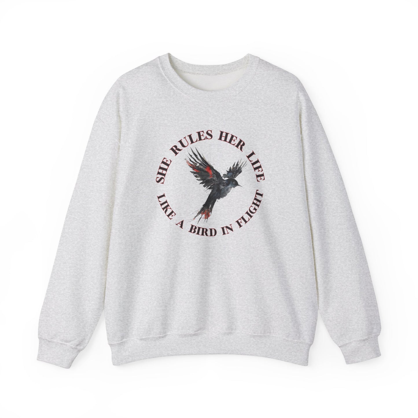 Lyrics Empowering Women's Crewneck Sweatshirt - 'She Rules Her Life'