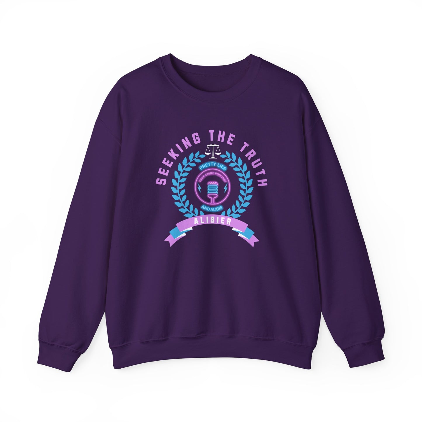 Alibier Logo Seeking The Truth Unisex Heavy Blend™ Crewneck Sweatshirt