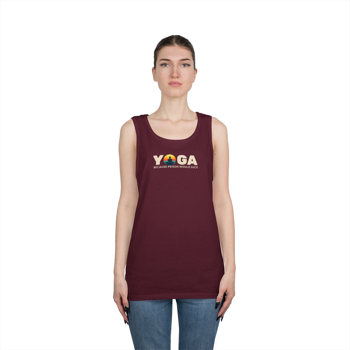 Yoga Because Prison Would Suck Unisex Heavy Cotton Tank Top