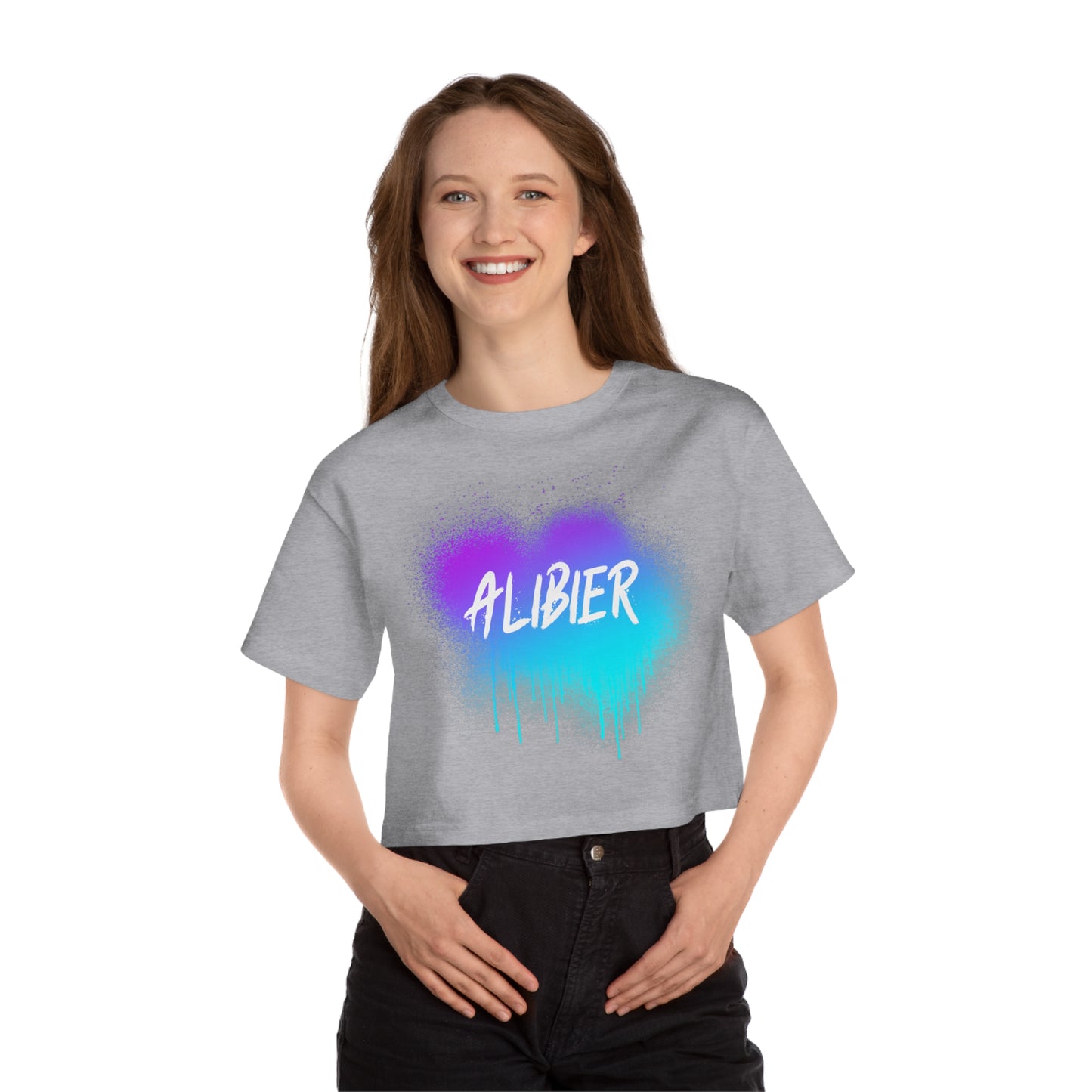 Alibier Spray Paint Champion Women's Heritage Cropped T-Shirt