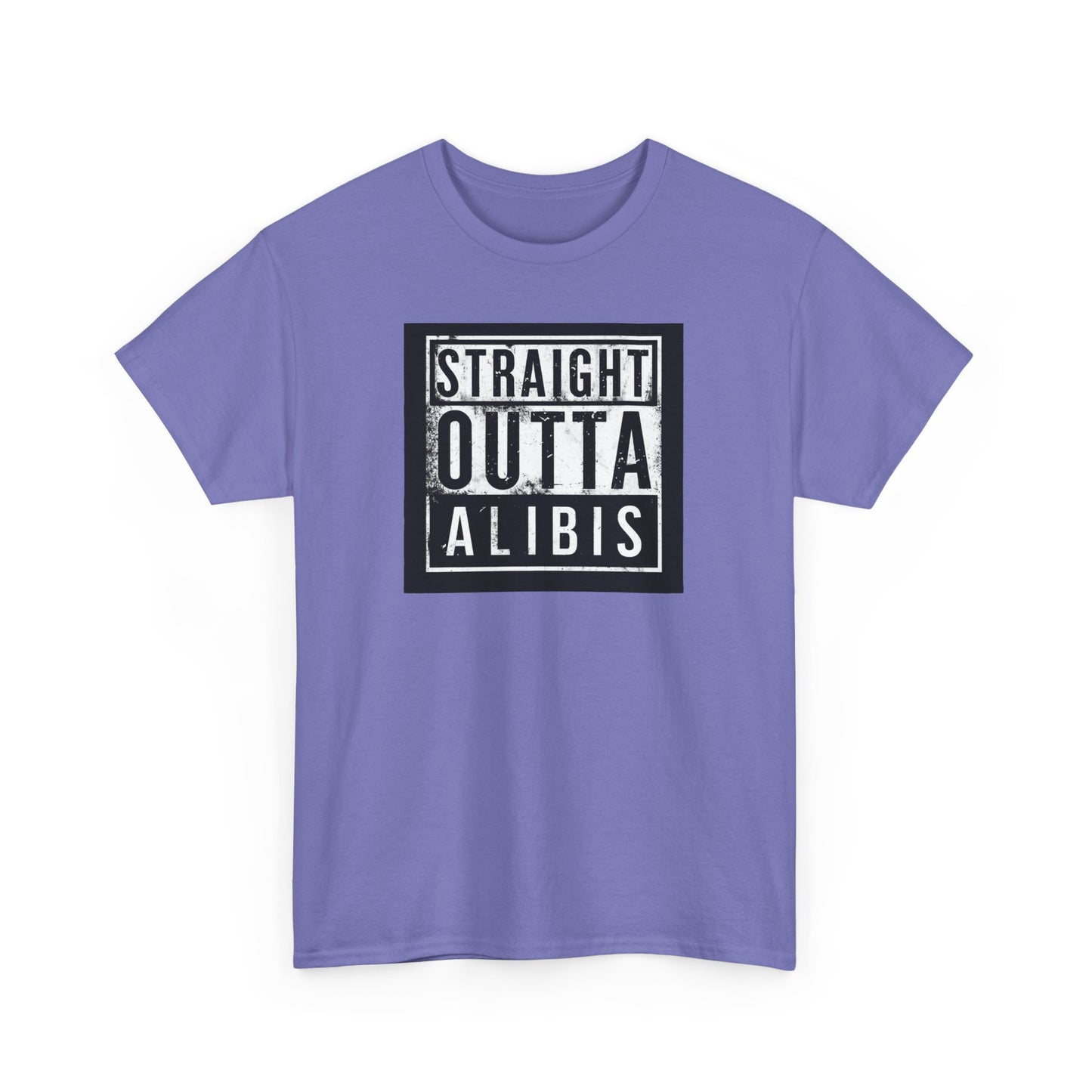 NEW! Retro Straight Outta Alibis Unisex Heavy Cotton Tee - Casual Streetwear T-Shirt