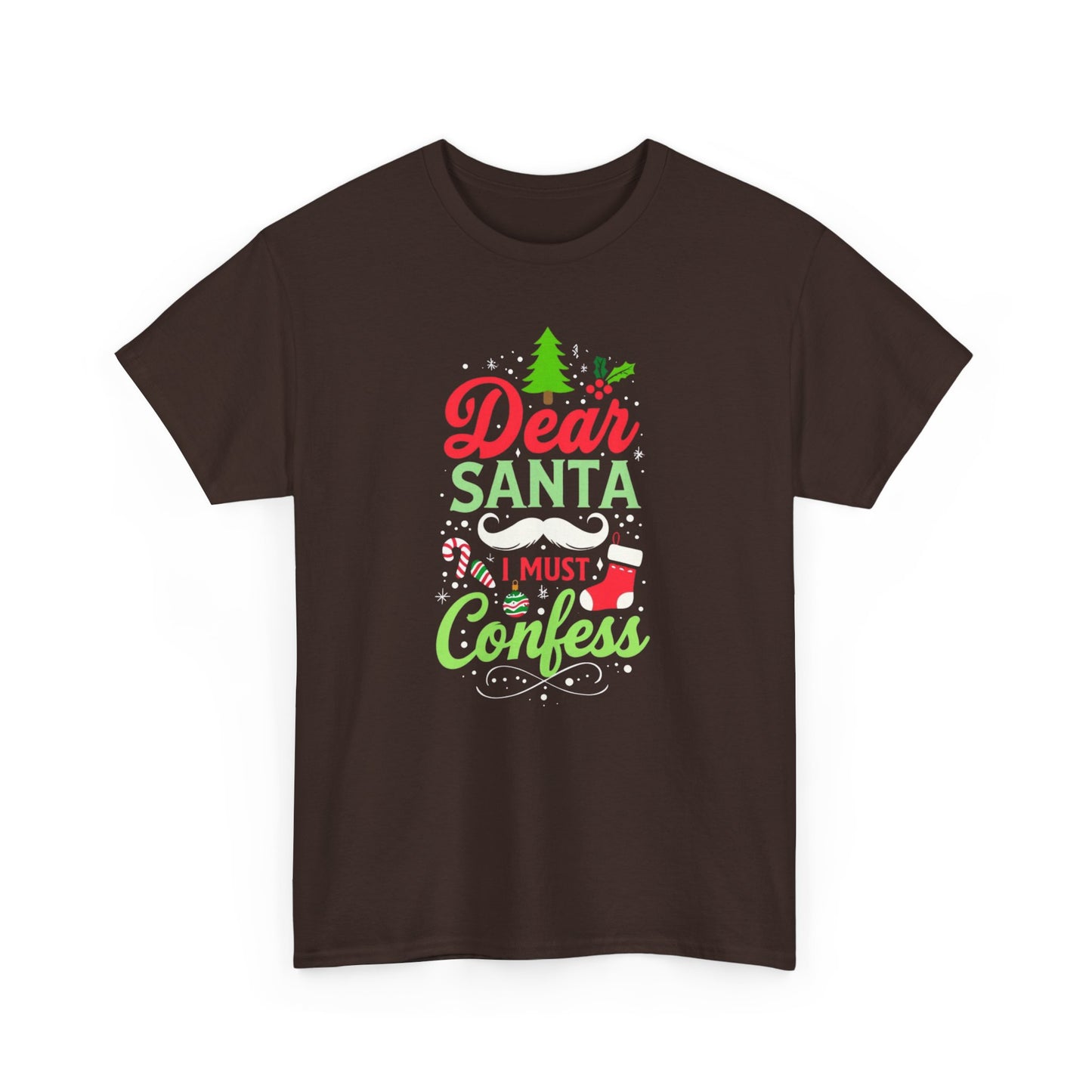 New!  Christmas Unisex Heavy Cotton Tee - 'Dear Santa, I Must Confess'