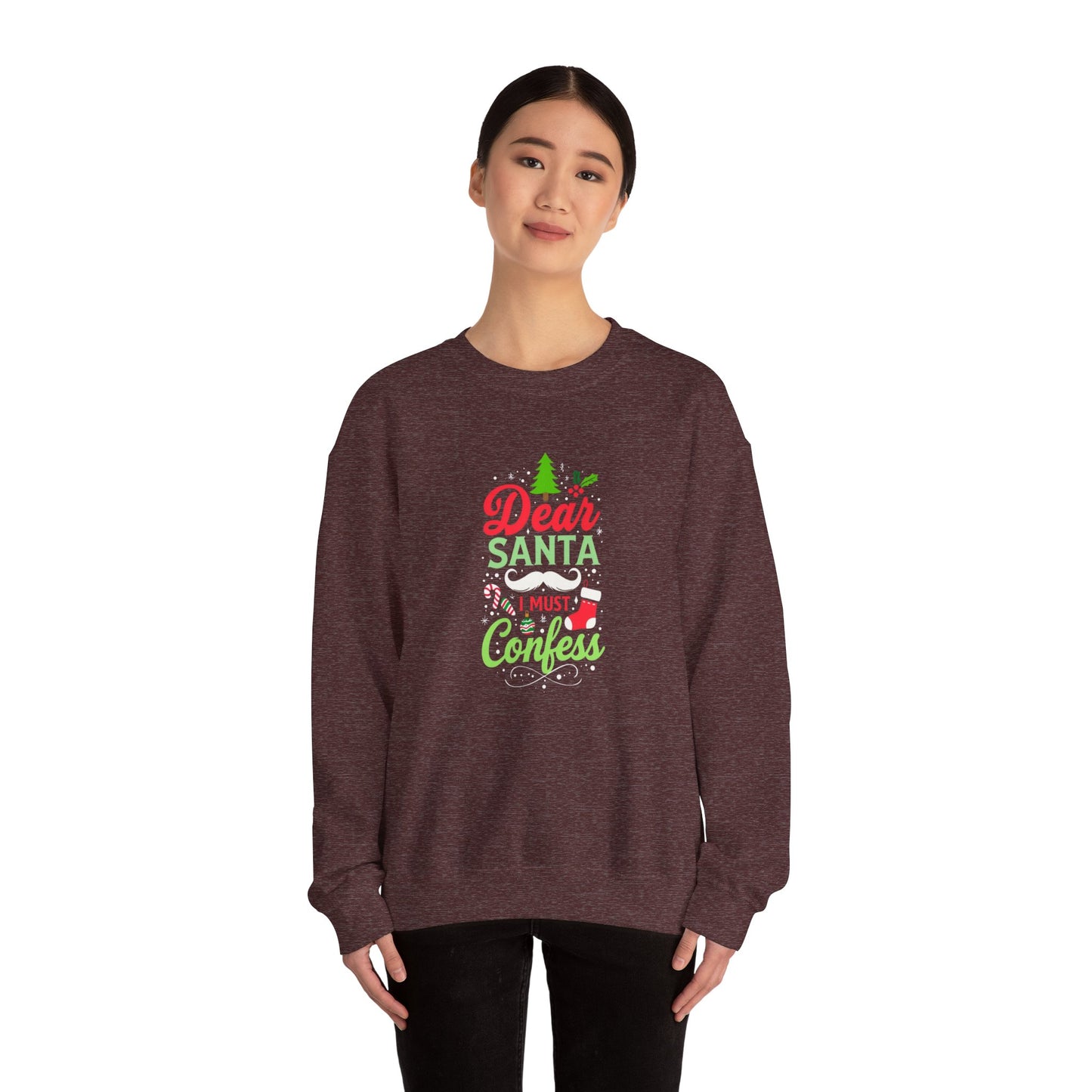 New Dear Santa Confess Unisex Heavy Blend™ Crewneck Sweatshirt - Cozy Christmas Apparel