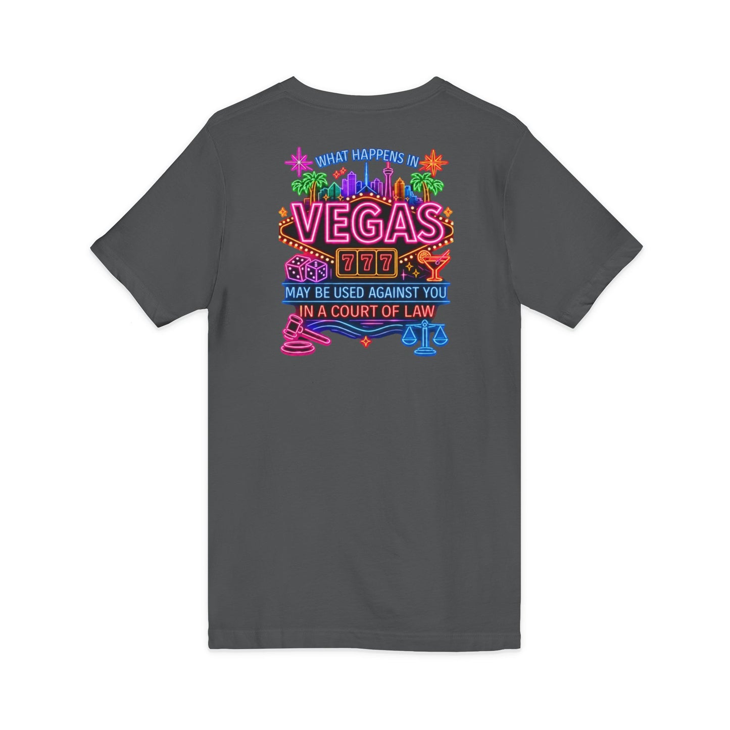 V-Neck Tee – "What Happens In Vegas" Crime Con 26' (Design 2)