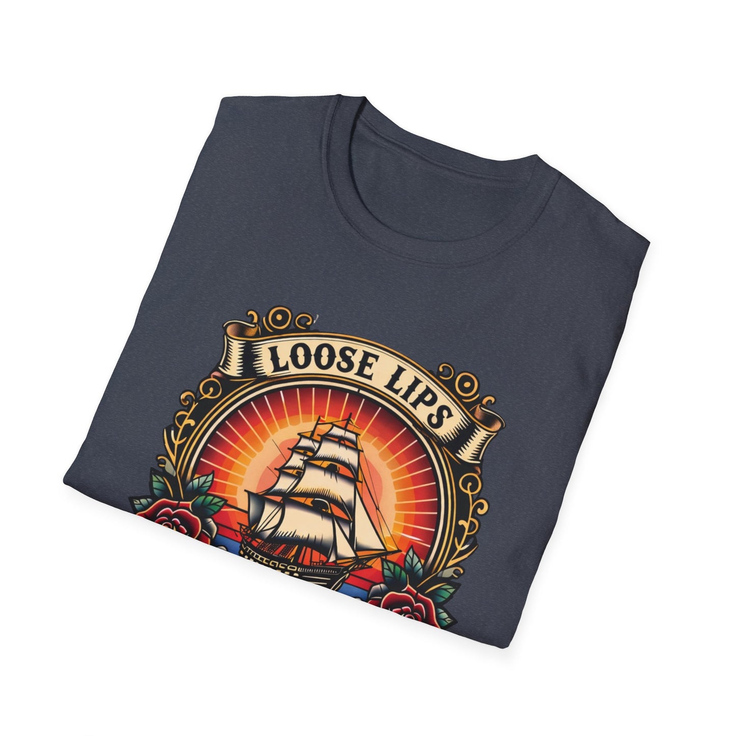 Loose Lips Sink Ships T-Shirt — Vintage Tattoo Tee new