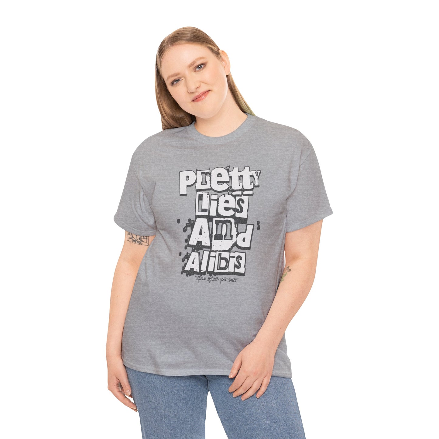 Pretty Lies Ransom Unisex Heavy Cotton Tee - 'Pretty Lies And Alibis' Graphic T-Shirt