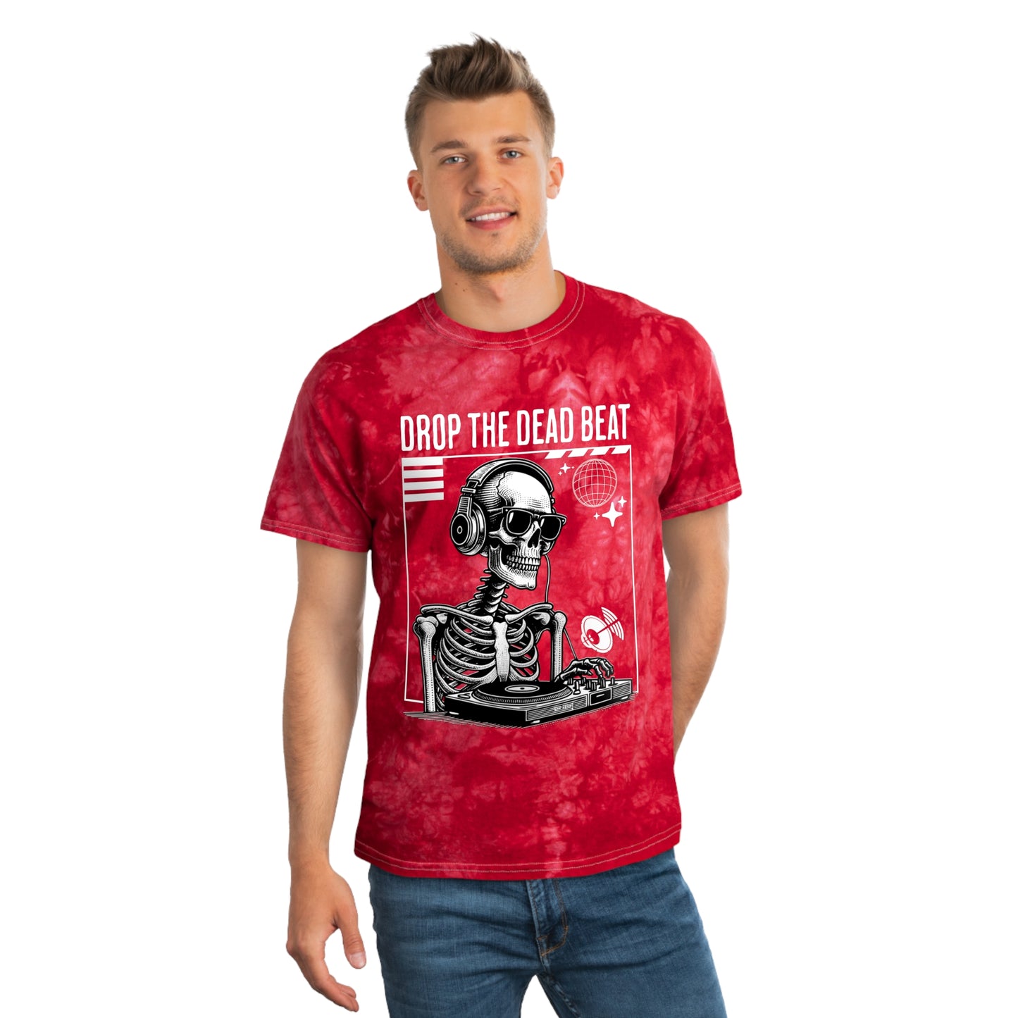 Halloween Drop The Dead Beat Tie-Dye Tee, Crystal