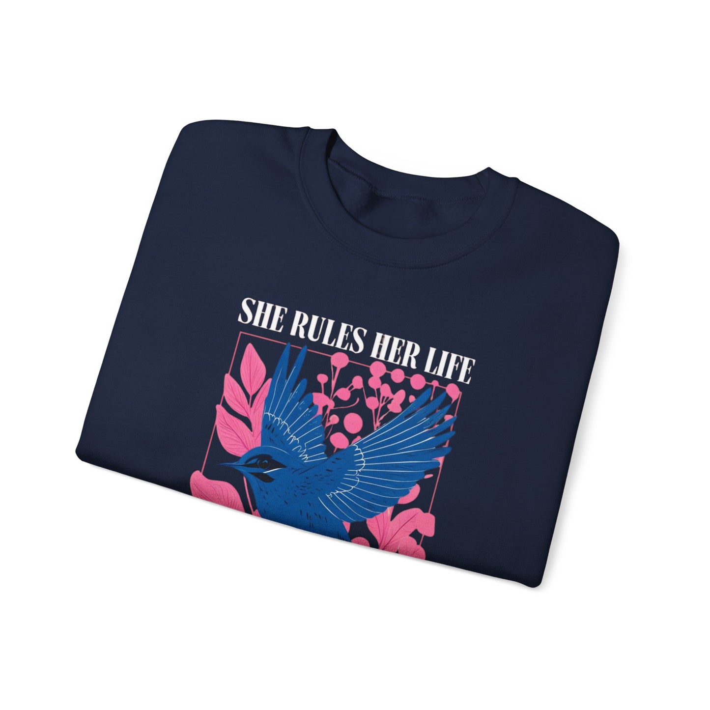 Crewneck Sweatshirt - LYRICS  "She Rules Her Life Like a Bird in Flight" NEW
