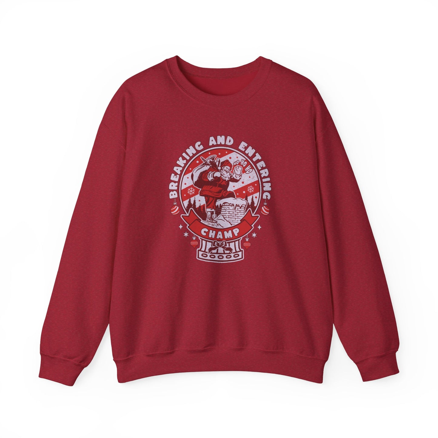 new! Christmas Breaking and Entering Champ Unisex Crewneck Sweatshirt - Fun & Cozy Gift for Gamers