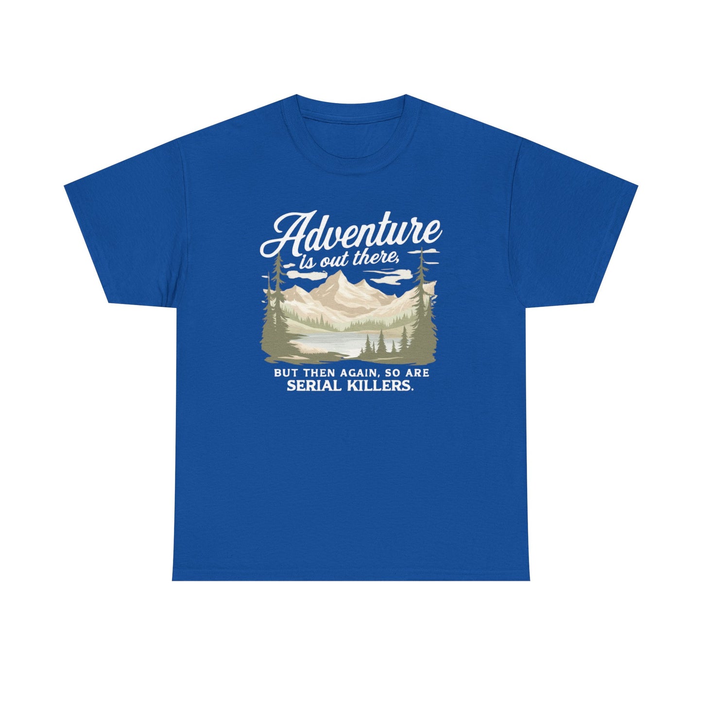 Adventure Is Out There Tee — Retro Mountain Camping Graphic T‑Shirt
