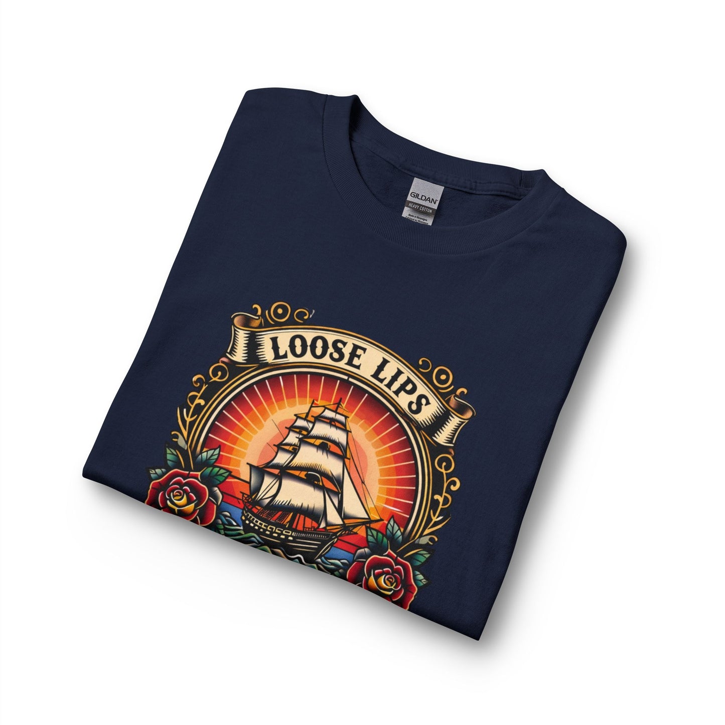 NEW Loose Lips Sink Ships Long Sleeve Tee — Vintage Tattoo Graphic
