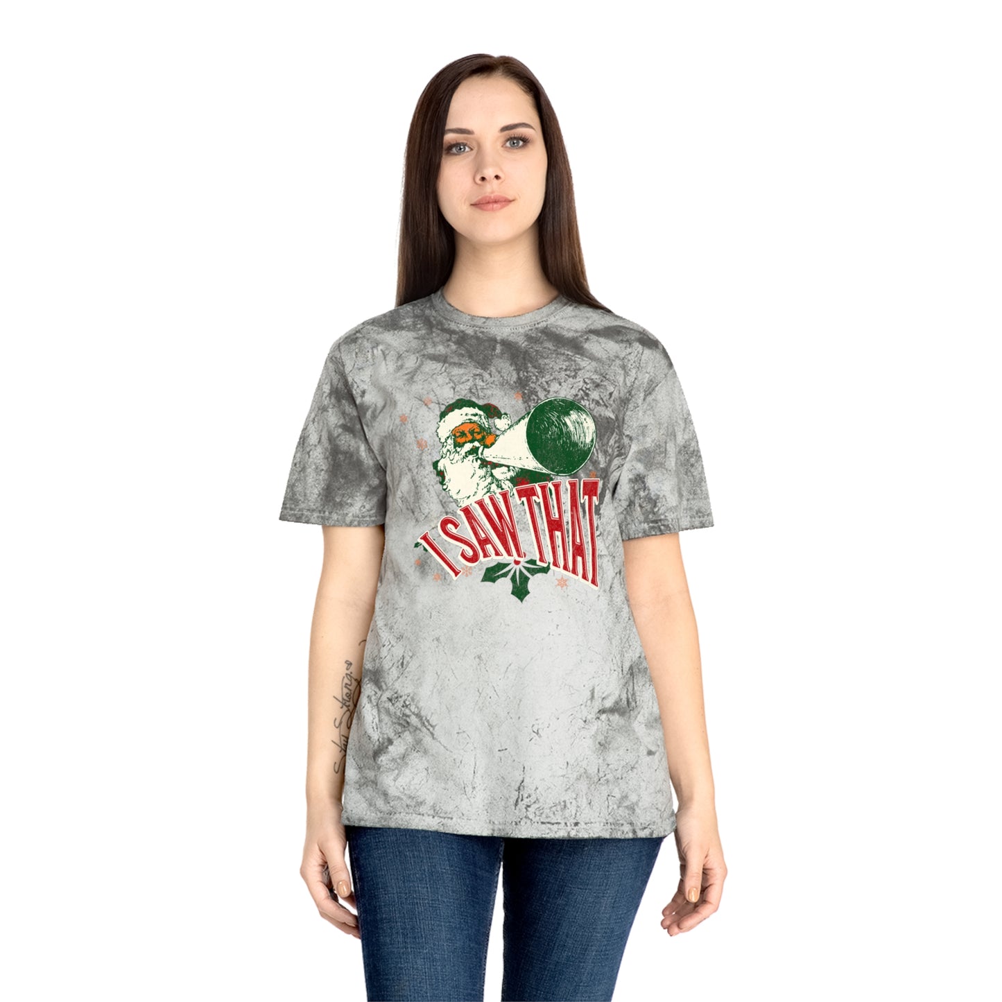 Unisex Color Blast Christmas T-Shirt - 'I Saw That' Design for Holiday Cheer