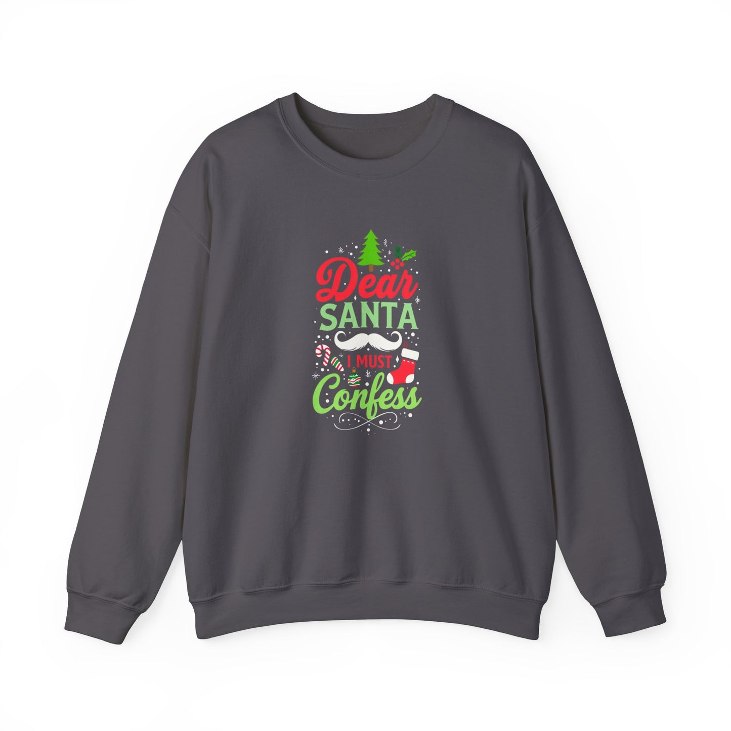 New Dear Santa Confess Unisex Heavy Blend™ Crewneck Sweatshirt - Cozy Christmas Apparel