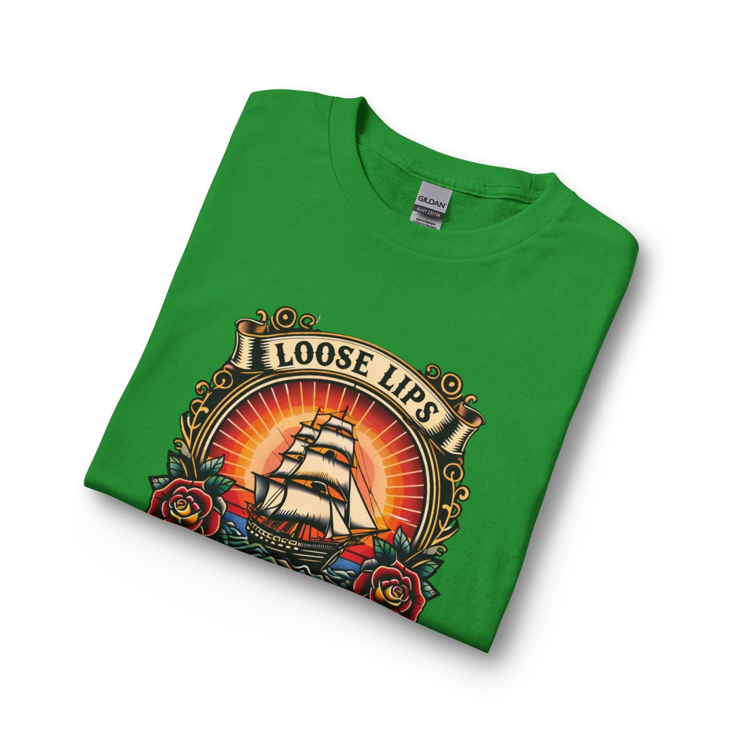 NEW Loose Lips Sink Ships Long Sleeve Tee — Vintage Tattoo Graphic