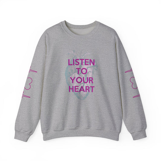 NEW Listen To Your Heart Unisex Heavy Blend™ Crewneck Sweatshirt