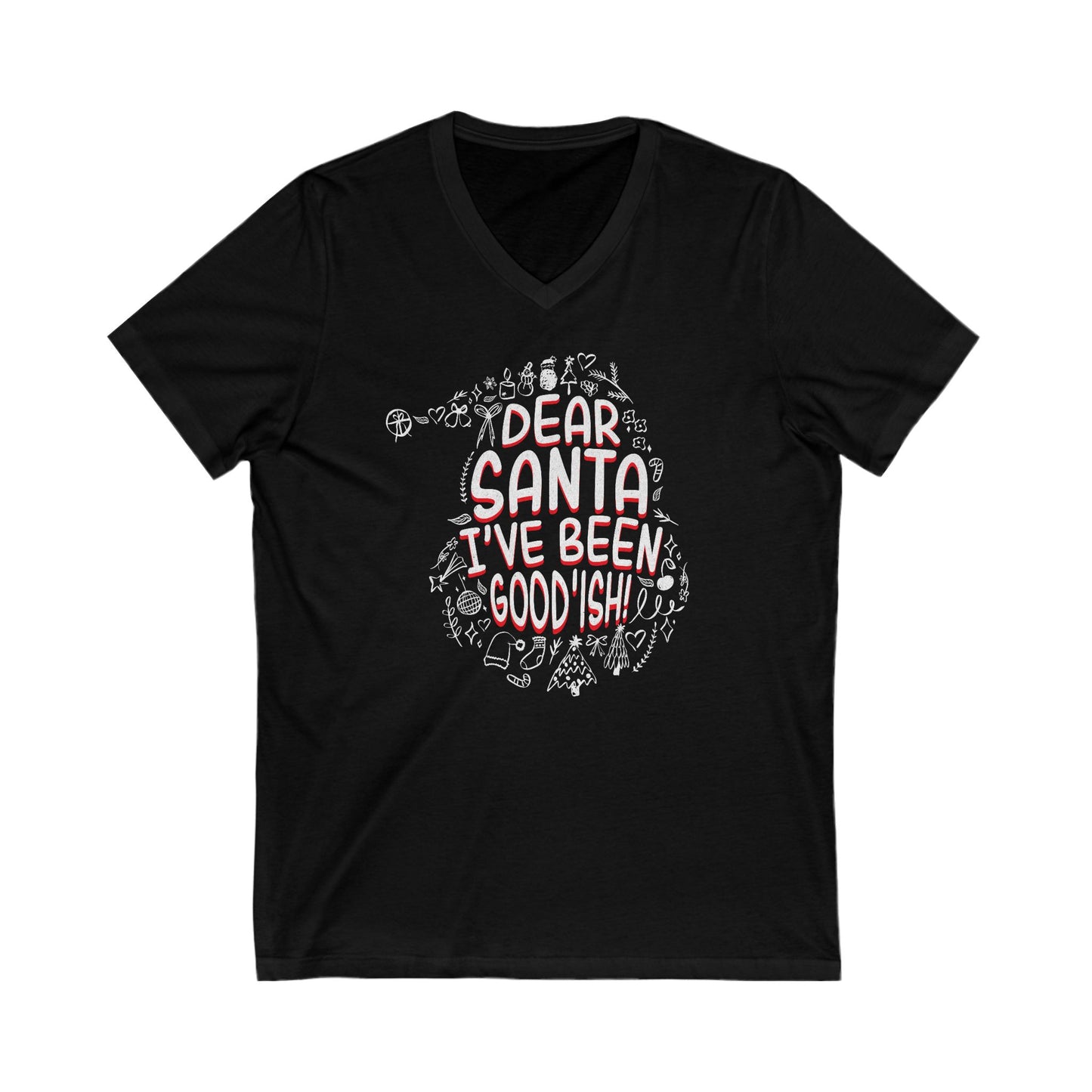 Christmas Dear Santa Unisex V-Neck Tee – Perfect Holiday Apparel