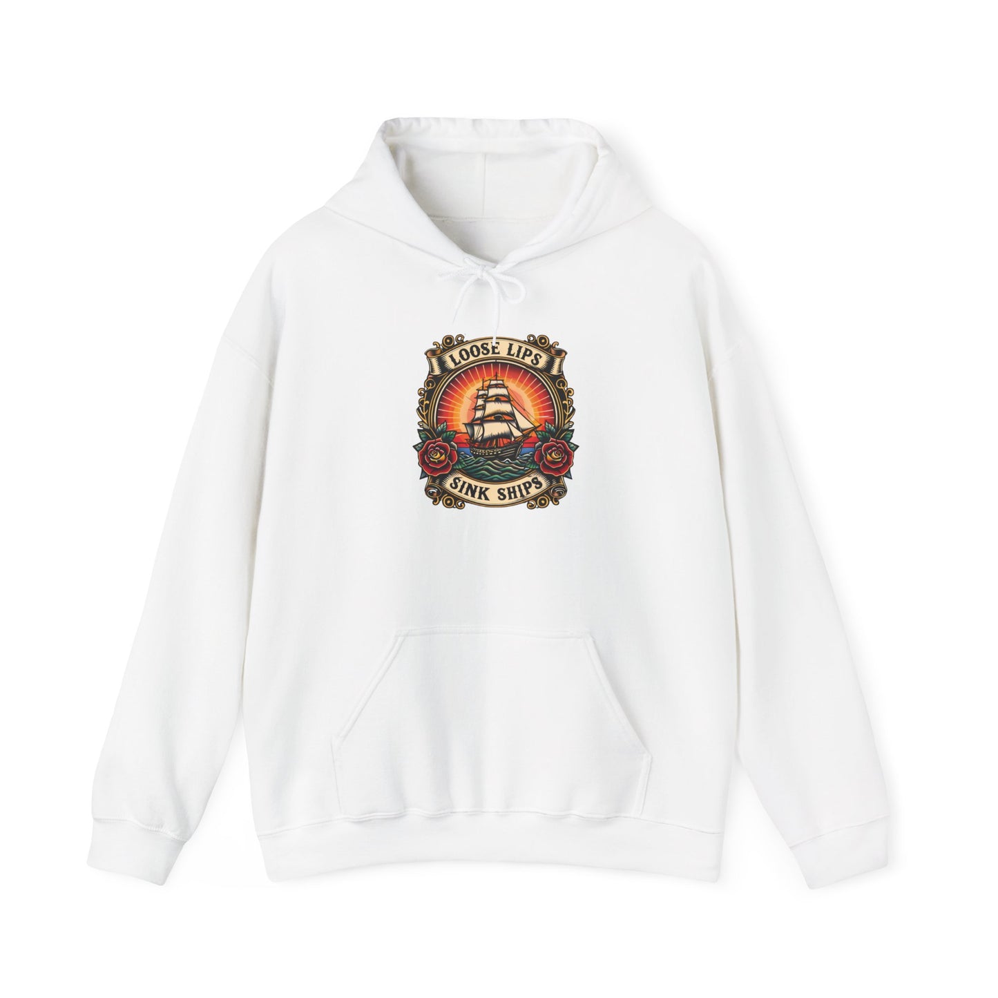 NEW Vintage Tattoo Hoodie — "Loose Lips Sink Ships"